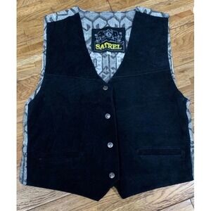 NWT Vintage Western Leather Suede Vest Y2K Bikercore Boho Revival Streetwear-M